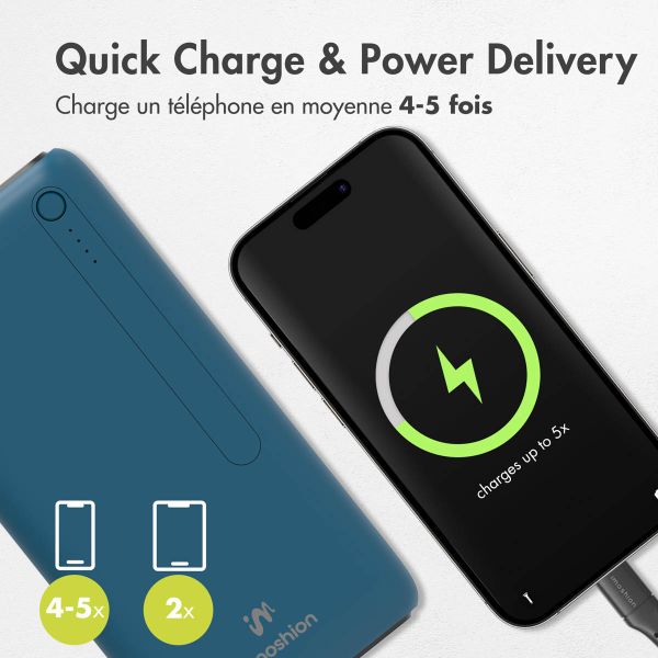 imoshion Batterie externe - 27.000 mAh - Quick Charge et Power Delivery - Bleu