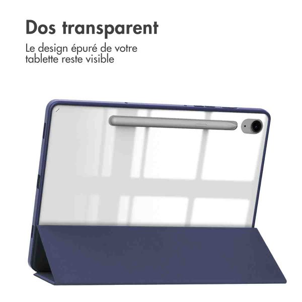 imoshion Coque tablette rigide Trifold Samsung Galaxy Tab S9 11.0 pouces / Tab S10 FE / S9 FE 10.9 pouces - Bleu foncé
