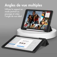 Accezz Coque tablette portefeuille Smart Silicone iPad 9 (2021) 10.2 pouces / iPad 8 (2020) 10.2 pouces / iPad 7 (2019) 10.2 pouces - Noir