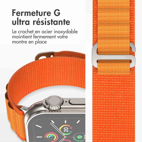 imoshion Bracelet en nylon Alpine Apple Watch Series 1 t/m 9 / SE (38/40/41 mm) | Series 10 / 11 (42 mm) - Orange