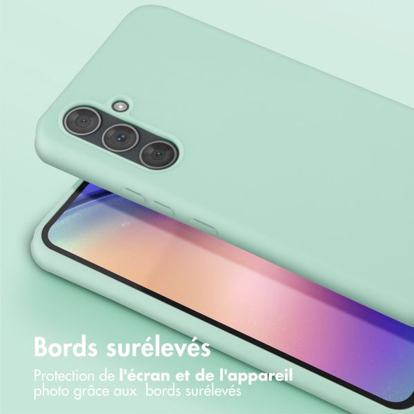 Selencia Coque silicone avec cordon amovible Samsung Galaxy A54 (5G) - Turquoise