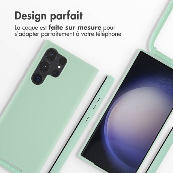 imoshion Coque en silicone avec cordon Samsung Galaxy S23 Ultra - Vert menthe
