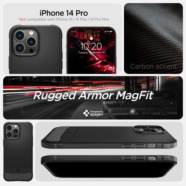 Spigen Coque Rugged Armor MagSafe Apple iPhone 14 Pro Max - Noir