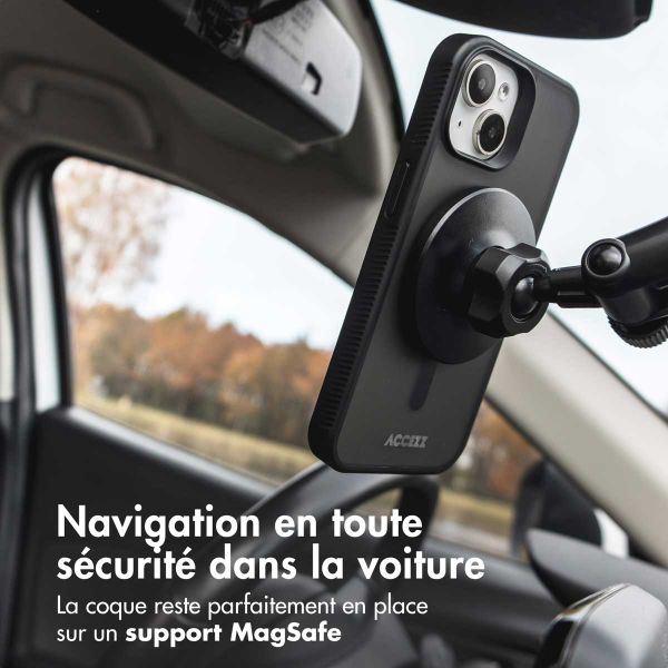 Accezz Coque Givrée Robuste avec MagSafe Apple iPhone 16 - Noir