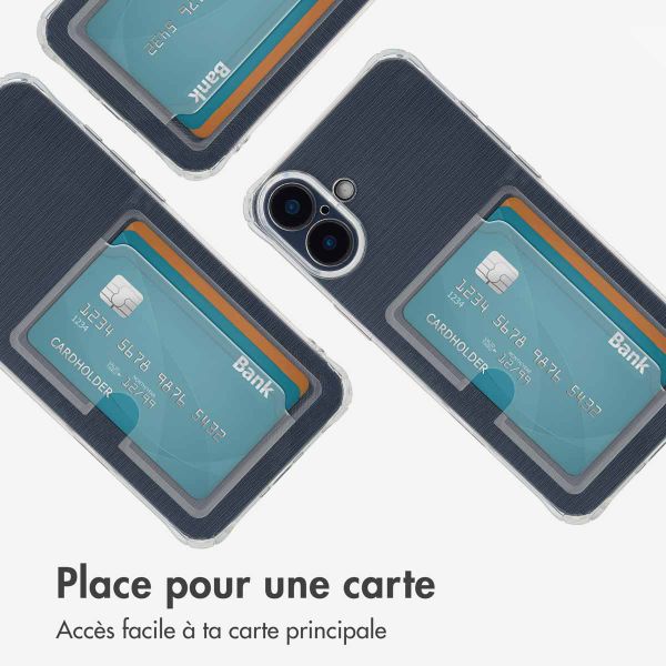 imoshion Coque silicone avec porte-cartes Apple iPhone 16 Plus - Transparent