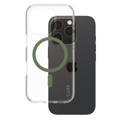 CARE by PanzerGlass Coque Urban Combat MagSafe iPhone 16 Pro - Transparent / Vert