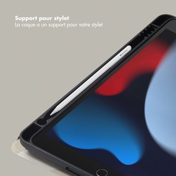 Selencia Coque tablette Vivid Apple iPad 9 (2021) 10.2 pouces / iPad 8 (2020) 10.2 pouces / iPad 7 (2019) 10.2 pouces - Desert Waves Beige