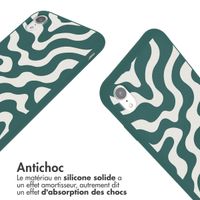 imoshion Coque design en silicone avec cordon Apple iPhone Xr - Petrol Green Groovy