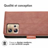 imoshion Étui de téléphone portefeuille Luxe Motorola Edge 30 Fusion - Brun