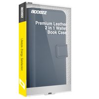 Accezz Étui de téléphone portefeuille en cuir de qualité supérieure 2 en 1 iPhone SE (2022 / 2020) / 8 / 7 / 6(s) - Bleu foncé