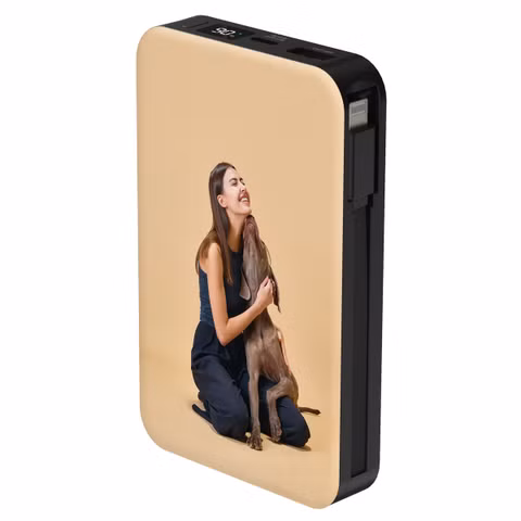 Concevez votre propre batterie externe de 10 000 mAh avec câbles intégrés - Noir