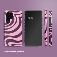 Selencia Coque arrière Vivid avec MagSafe Samsung Galaxy S25 Ultra - Wavy Swirl Pink Plum