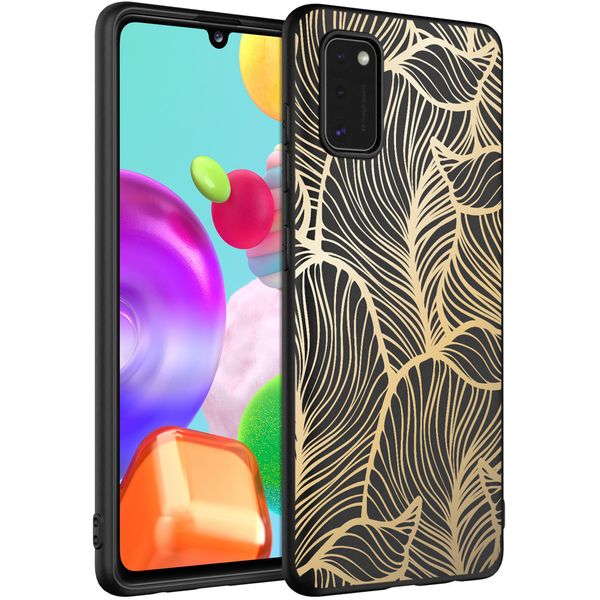 imoshion Coque Design Samsung Galaxy A41 - Feuilles / Noir