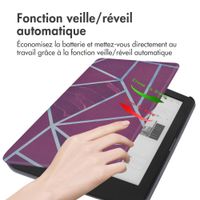 imoshion Design Slim Hard Case Sleepcover Kobo Clara HD - Bordeaux Graphic