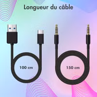 imoshion Casque sans fil pour enfants LED Light Cat Ear - Limiteur de décibels - Avec câble AUX - Lavender Lilac