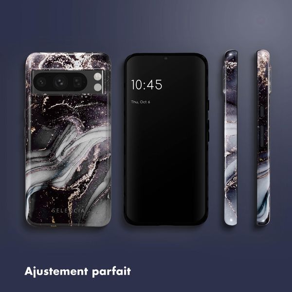 Selencia Coque arrière Vivid Tough Google Pixel 8 Pro - Chic Marble Black