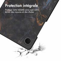 imoshion Coque tablette Design Trifold Samsung Galaxy Tab A11 / A9 8.7 pouces - Black Marble