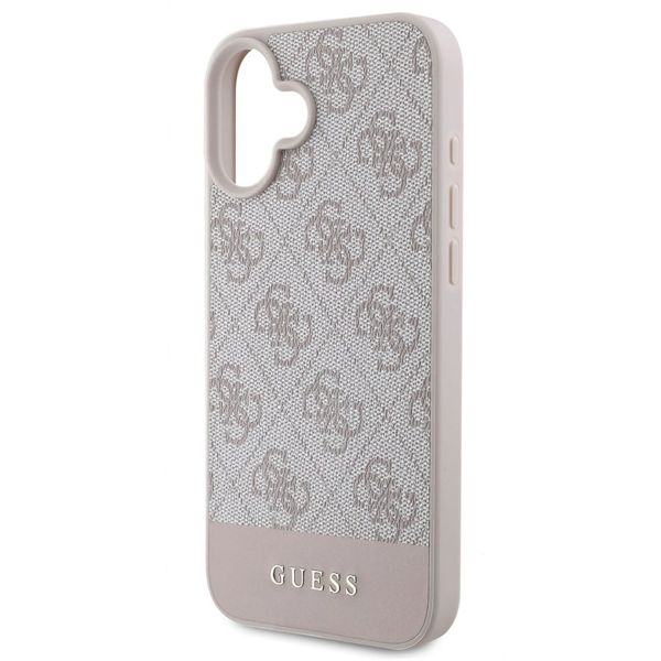 Guess Coque arrière Bottom Stripe 4G Apple iPhone 16 - Rose