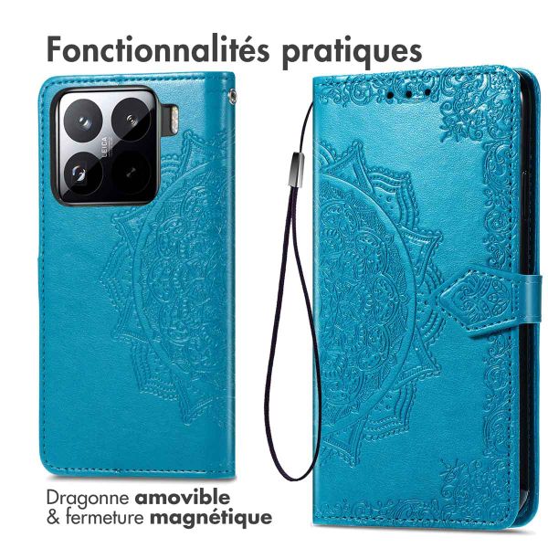 imoshion Etui de téléphone portefeuille Mandala Xiaomi 15 - Turquoise