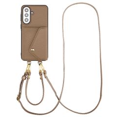 Selencia Coque de télephone Sera avec cordon et porte-cartes enveloppe Samsung Galaxy A57 (5G) - Taupe