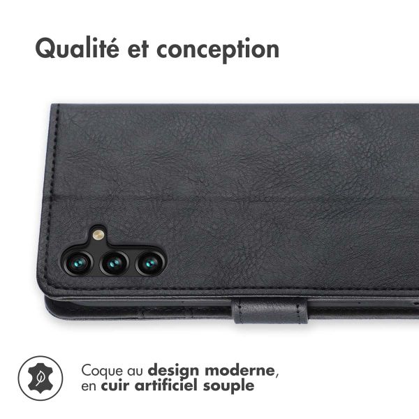 imoshion Étui de téléphone portefeuille Luxe Samsung Galaxy A13 (5G) / A04s - Noir