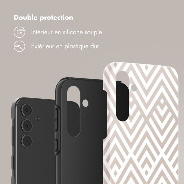 Selencia Coque arrière Vivid Samsung Galaxy A55 - Beige Zigzag