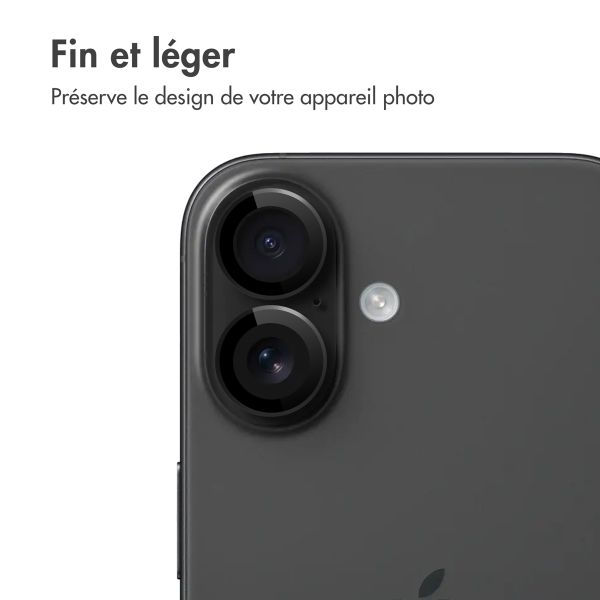 imoshion Lot de 2 protections d'objectif de caméra Apple iPhone 17 / 16 / 16 Plus - Noir
