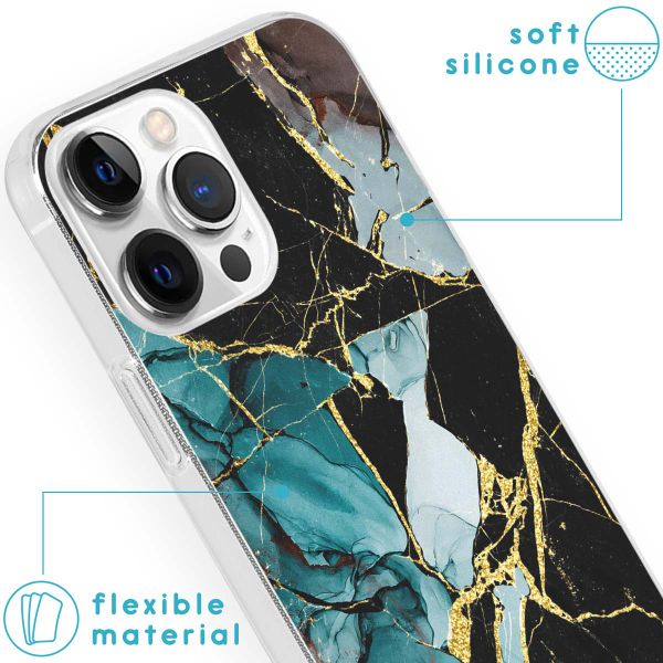 imoshion Coque Design Apple iPhone 13 Pro Max - Marble - Bleu