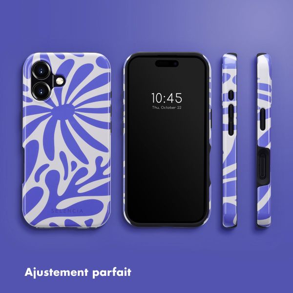 Selencia Coque arrière Vivid avec MagSafe Apple iPhone 16 - Modern Bloom Sapphire Blue