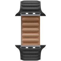 Apple Bracelet Leather Link Apple Watch Series 1 t/m 9 / SE (38/40/41 mm) | Series 10 / 11 (42 mm) - Taille S/M - Noir