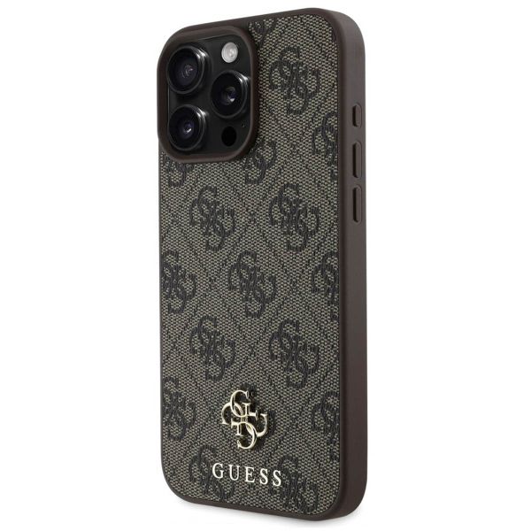 Guess Coque 4G Metal Logo MagSafe iPhone 16 Pro - Brun