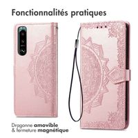 imoshion Etui de téléphone portefeuille Mandala Sony Xperia 5 IV - Rose Dorée