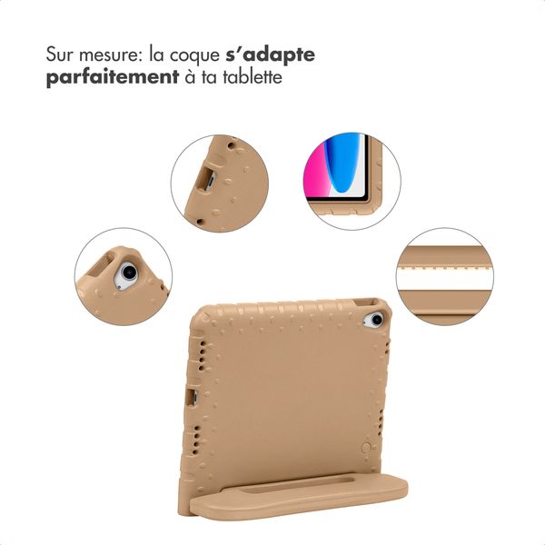 imoshion Coque kidsproof avec poignée Apple iPad 11 (2025) 11 pouces A16 / iPad 10 (2022) 10.9 pouces - Marron