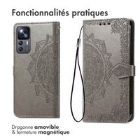 imoshion Etui de téléphone portefeuille Mandala Xiaomi 12T (Pro) - Gris