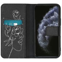 imoshion Coque silicone design iPhone 12 Mini - Woman Flower Black