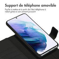 Accezz Étui de téléphone portefeuille en cuir de qualité supérieure 2 en 1 Samsung Galaxy S21 - Noir