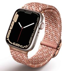 Uniq Bracelet tressé Aspen Designer Edition Apple Watch Series 1 t/m 9 / SE (38/40/41 mm) | Series 10 / 11 (42 mm) - Citrus Pink