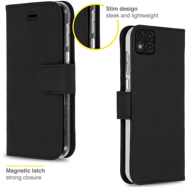 Accezz Étui de télephone Wallet Xiaomi Redmi 9C - Noir