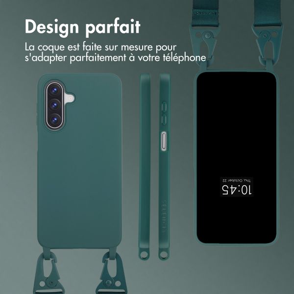 Selencia Coque silicone avec cordon amovible Samsung Galaxy A17 - Vert foncé
