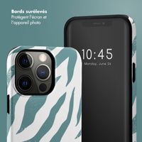 Selencia Coque arrière Vivid Apple iPhone 13 Pro - Colorful Zebra Pine Blue