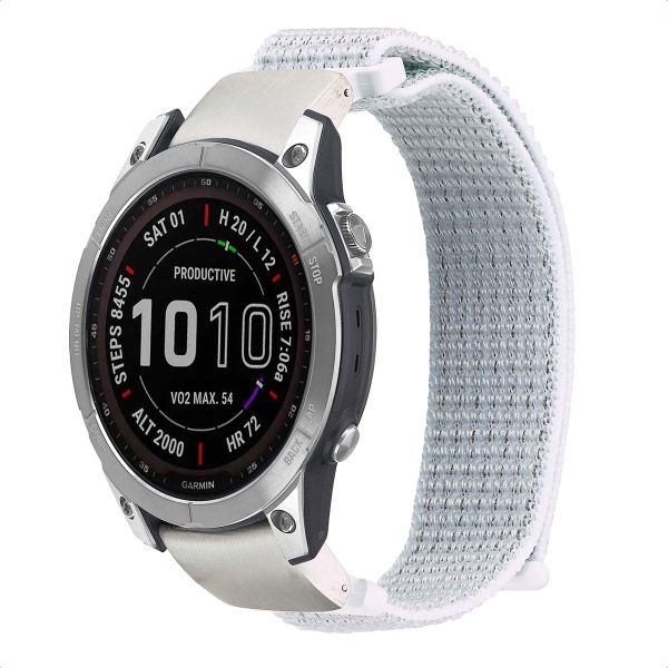 imoshion Bracelet QuickFit® en nylon  - Connexion Garmin 22 mm - Taille L/XL - Blanc