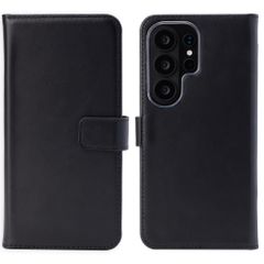 Selencia Étui portefeuille en cuir véritable Samsung Galaxy S26 Ultra - Noir