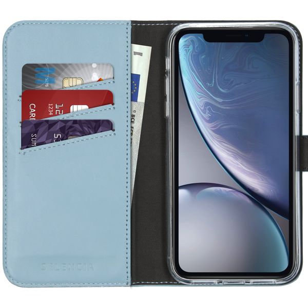 Selencia Étui de téléphone en cuir véritable iPhone Xr - Bleu clair