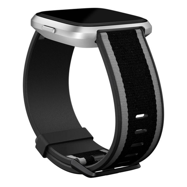 Fitbit Bracelet Woven Fitbit Versa / Versa 2 / Versa Lite - Taille L - Grey / Black