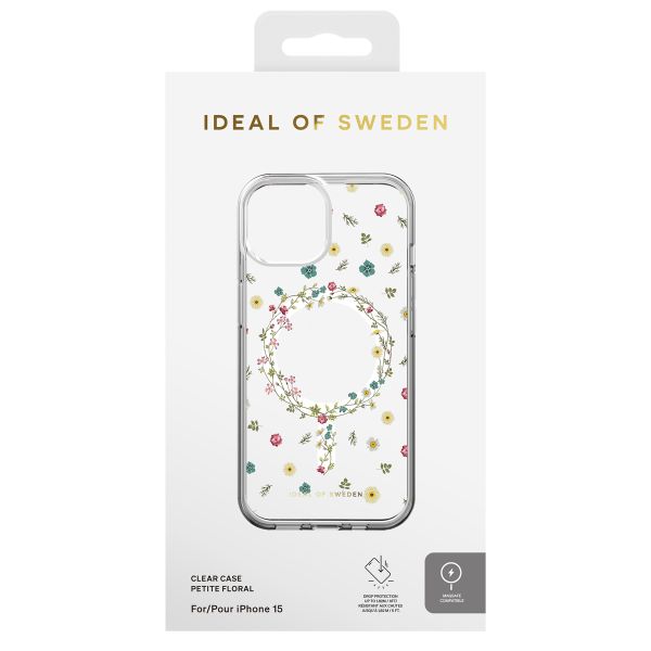 iDeal of Sweden Coque Clear MagSafe Apple iPhone 13 / 14 / 15 / 16e - Petite Floral