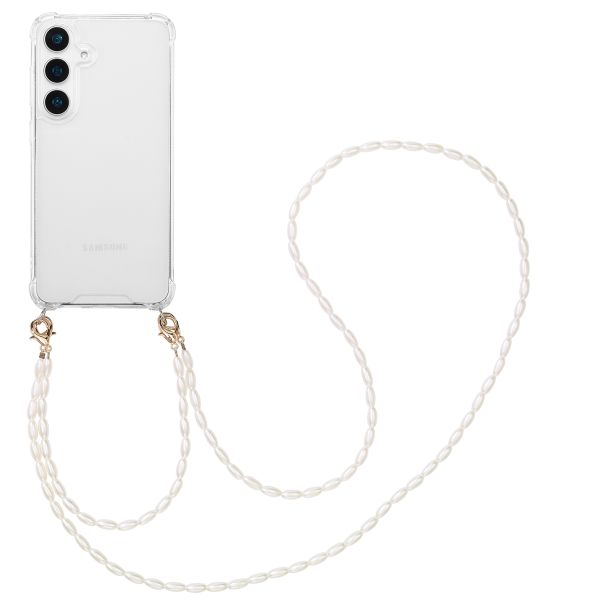 imoshion Coque avec dragonne + bracelet - Perles Samsung Galaxy S25 Plus - Transparent