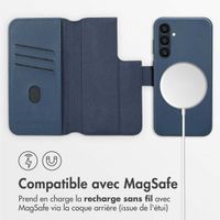 Accezz Étui de télephone portefeuille en cuir 2-en-1 avec MagSafe Samsung Galaxy S24 Plus - Nightfall Blue