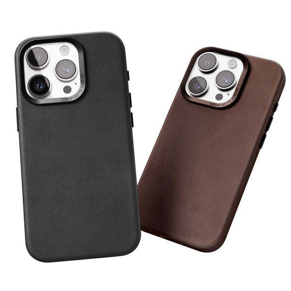 Woodcessories Coque Bio Leather MagSafe iPhone 15 Pro Max - Noir