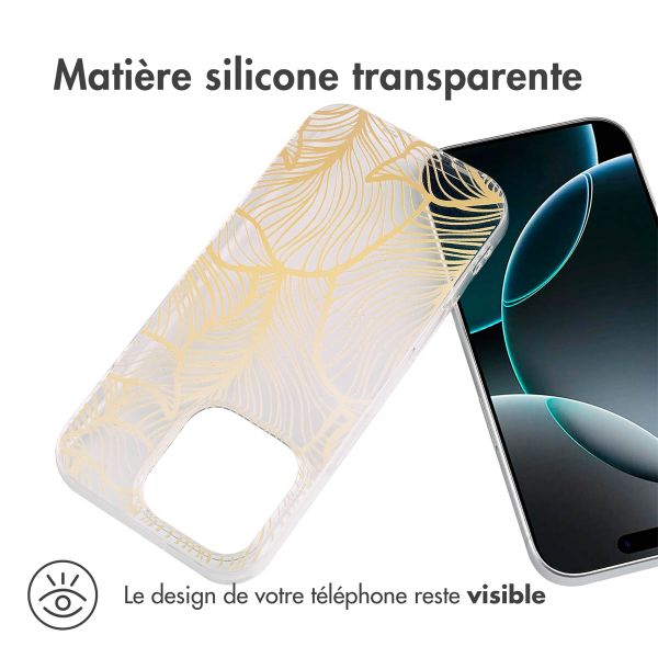 imoshion Coque Design Apple iPhone 16 Pro - Golden Leaves Transparent