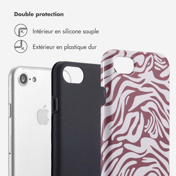 Selencia Coque arrière Vivid Apple iPhone SE (2022 / 2020) / 8 / 7 / 6(s) - Trippy Swirl Dark Rose